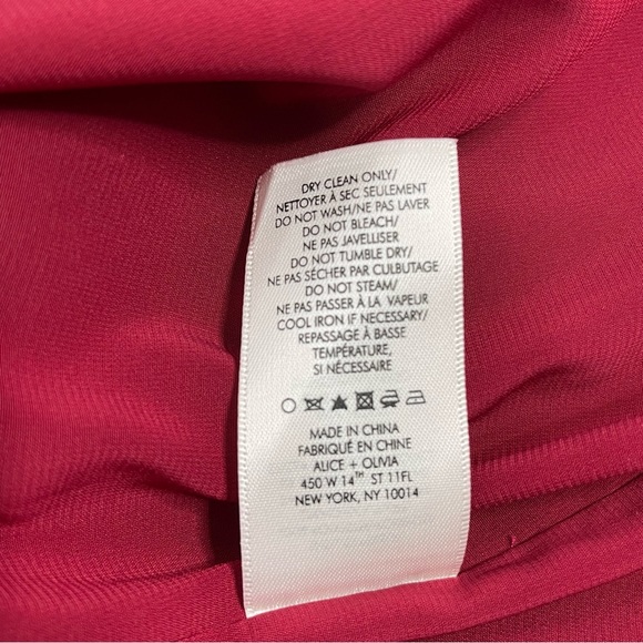 Alice + Olivia Coley Crewneck Ruffle-Sleeve Short Dress In Claret New Size 8 - Picture 6 of 8